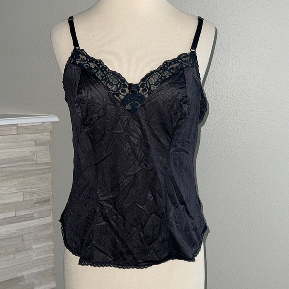 Vintage Montgomery Ward Black Lace Tank Top Size 36 - Picture 1 of 5